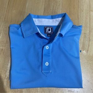 FootJoy FJ Golf Polo Shirt Mens M Blue Athletic Fit‎  Logo Avila Beach